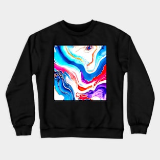 Rainbow colored marbled flow Crewneck Sweatshirt